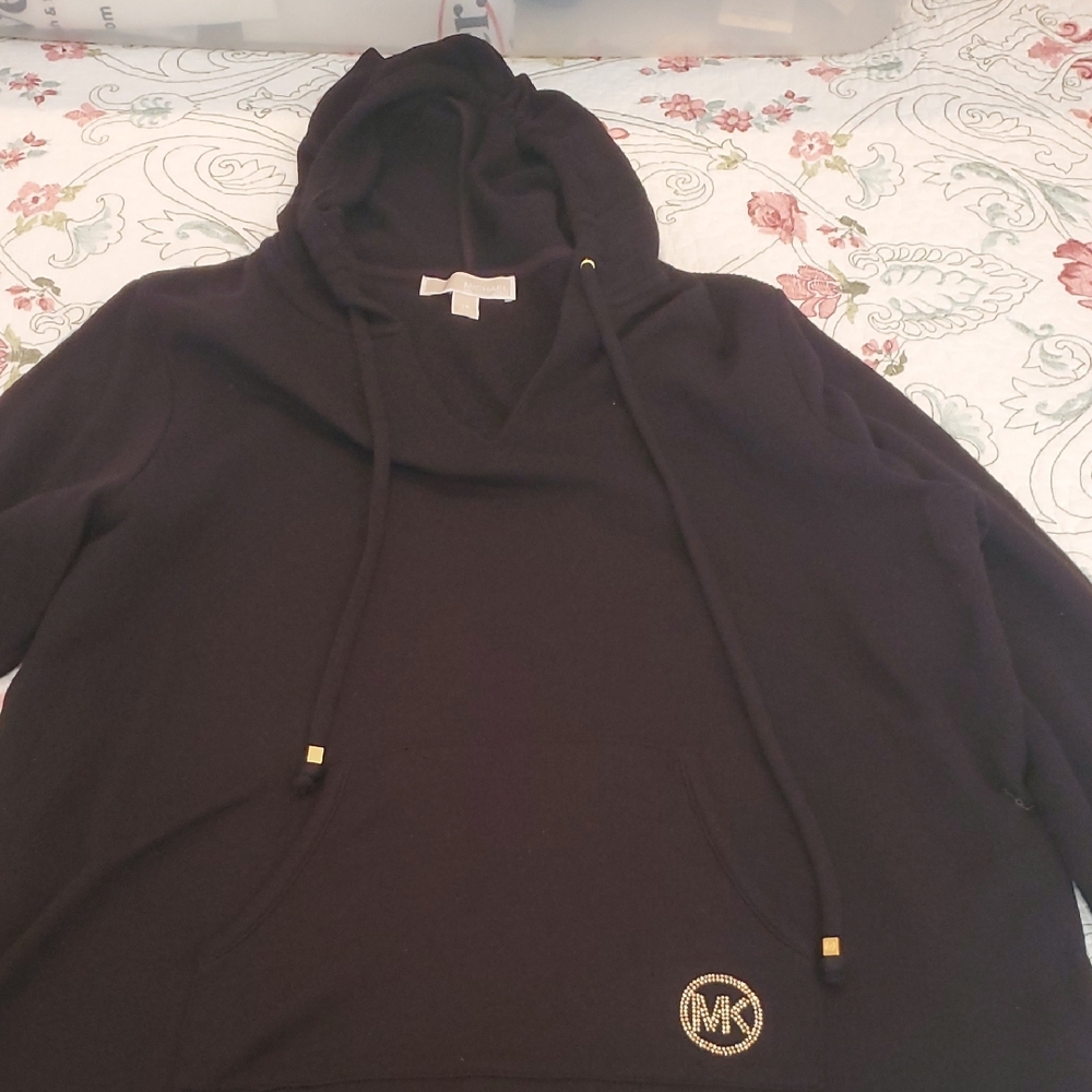 Michael Kors Black Hoodie with Gold Accents